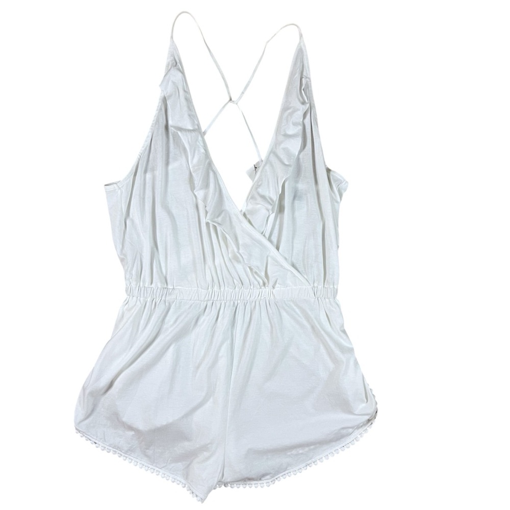 Topshop NWT Medium White Strappy Sleeve Short Romper